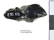 Dorsal view of an utilized pieceUniversity of Alberta, Department of Anthropology